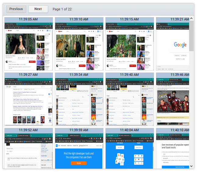 Mit Best Free Keylogger aufgenommene Screeenshots