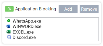 Bloqueo de aplicaciones en Best Free Keylogger